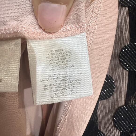 Nine West Black Polka Dot Sheer Knee Length Shift Dress Sz 8 NWT - Picture 6 of 13